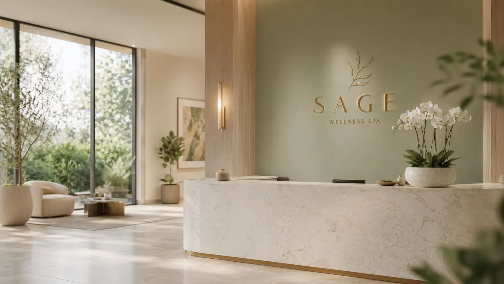 Elegant med spa reception — AI answers every call 24/7